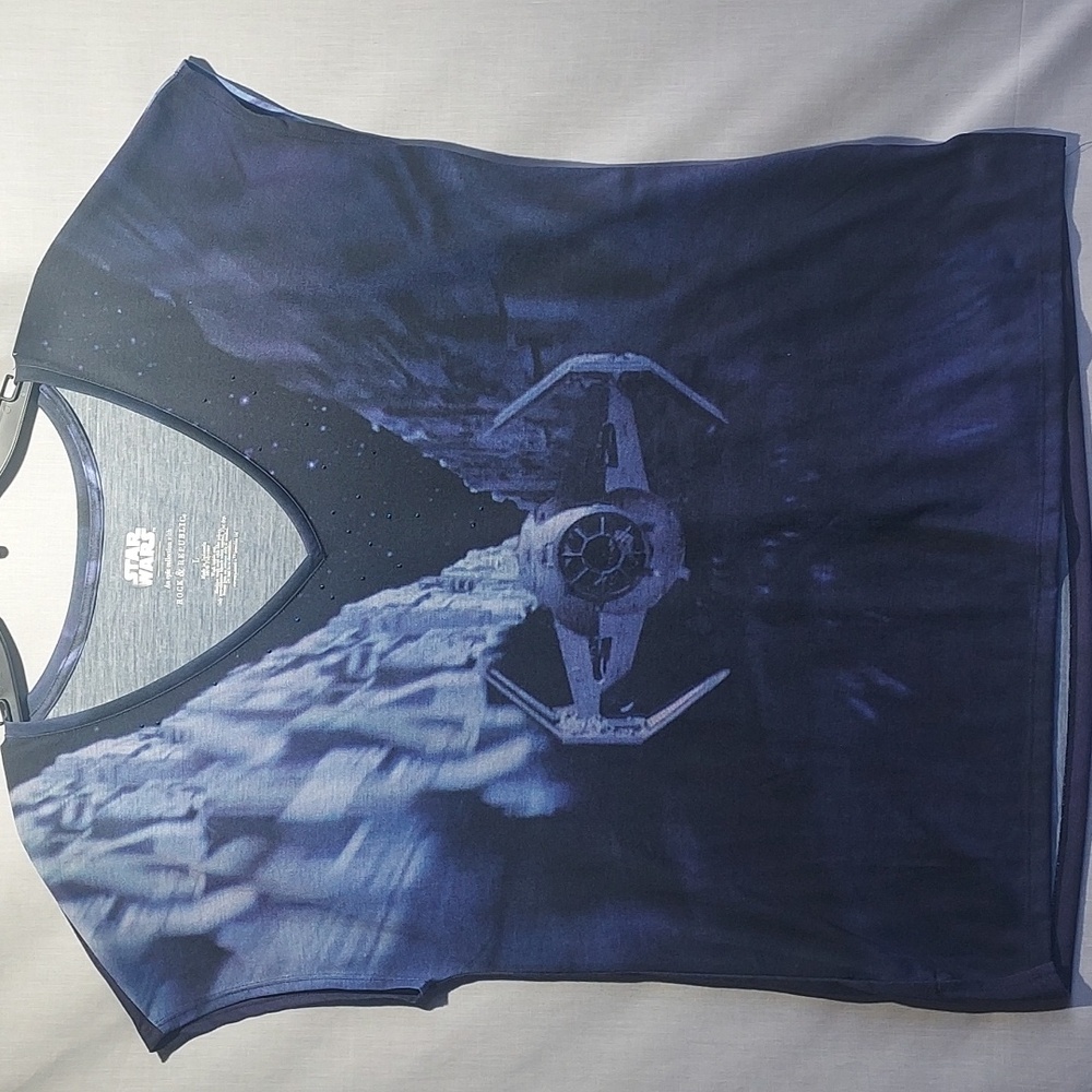 Rock & Republic Star Wars Deathe Star Trench sleeveless women's shirt size large